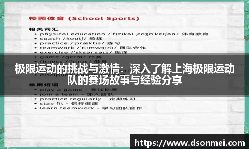 极限运动的挑战与激情：深入了解上海极限运动队的赛场故事与经验分享